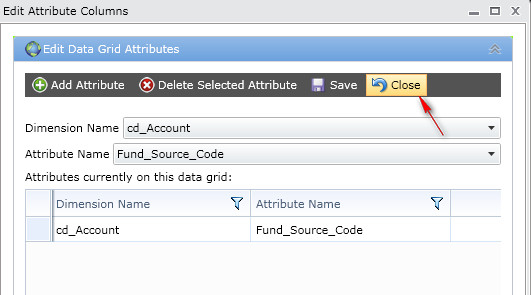 Close Attribute Window