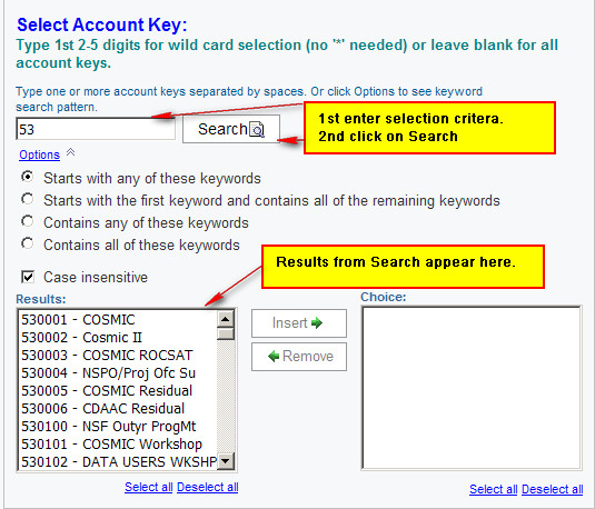 BI Prompts - Basic Search and select 1st steps