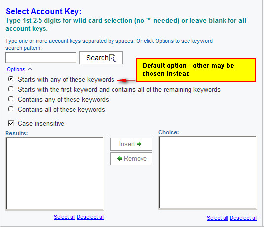 BI Promots - Search and select options
