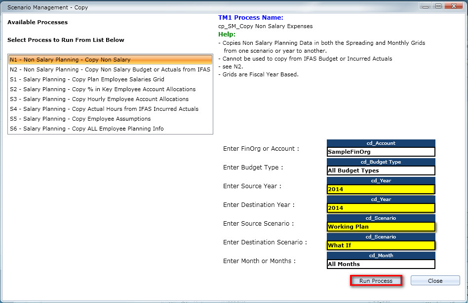 N1 - copy non salary expenses from one scenario to another