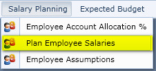 Plan Employee Salaries menu item