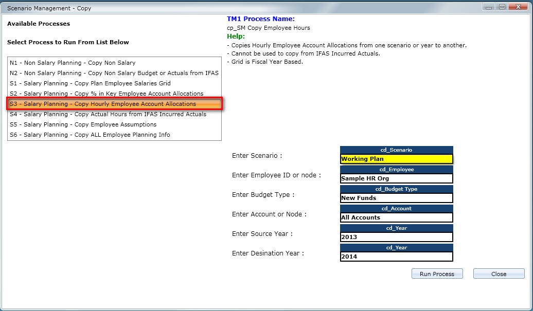 S3_Copy process selection