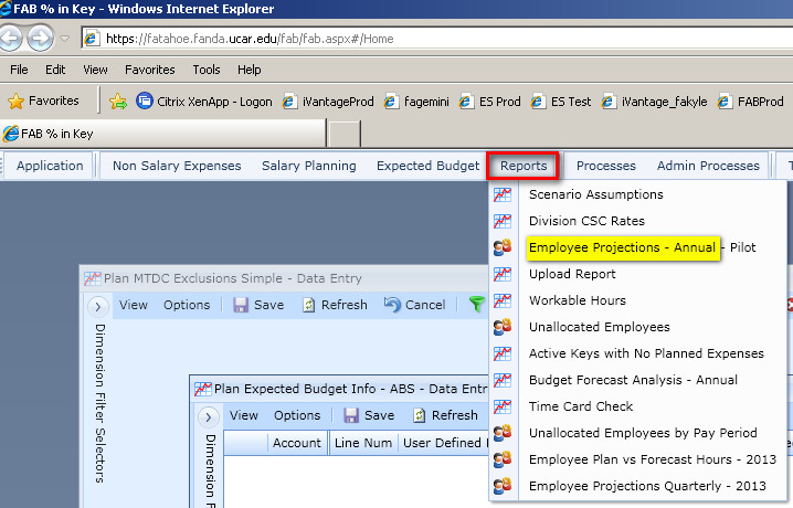 Select Employee Projections Annual