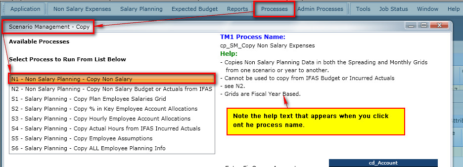 Select N1 - Non Salary Copy Process