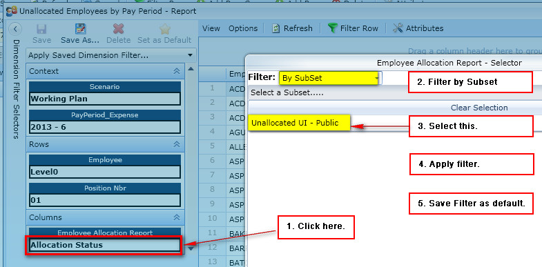 Select new measures added to Unallocated Employee Report Select new measures added to Unallocated Report
