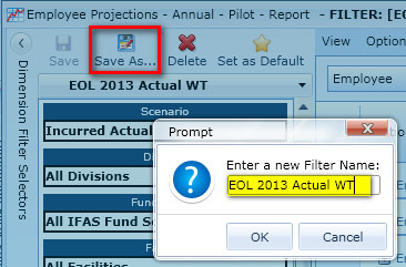 save and name dimension filter for actual wt