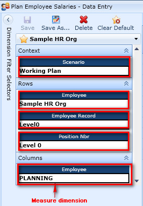 Dimension Selector Sample
