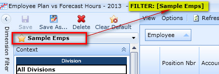 Dimension Filter Name added to Grid
