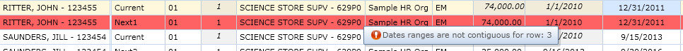 Employee Reclass NonContiguous dates